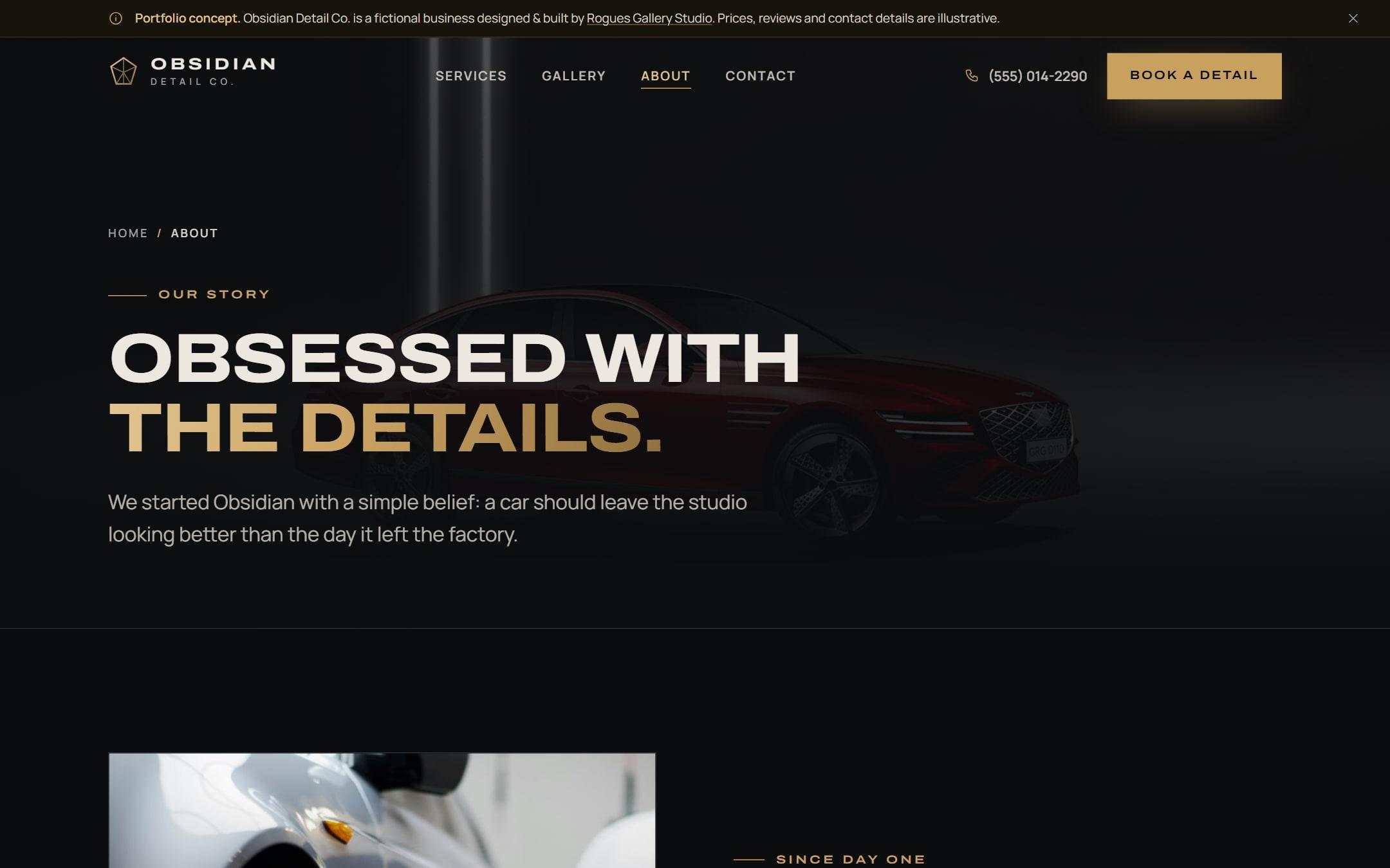 Obsidian Detail Co. about page